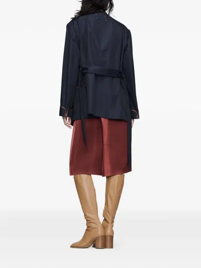 Maison Margiela Belted Blazer In Blue