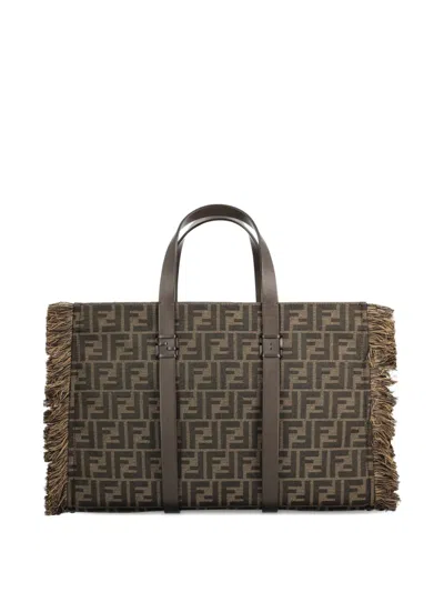 Fendi Summer Ff-pattern Tote Bag In Brown