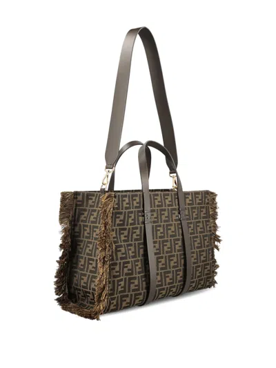 Fendi Summer Ff-pattern Tote Bag In Brown