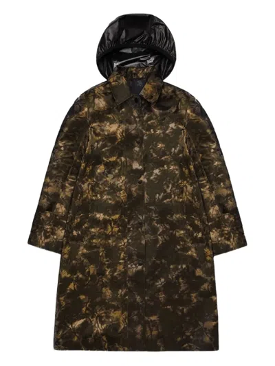 Rains Patterned Single-breasted Coat In Brown