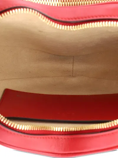 Pre-owned Gucci Interlocking G Heart Diagonal Quilted Leather Mini Shoulder Bag In Red