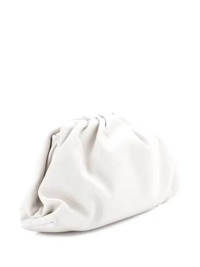 Pre-owned Bottega Veneta The Pouch Leather Teen Clutch Bag In White