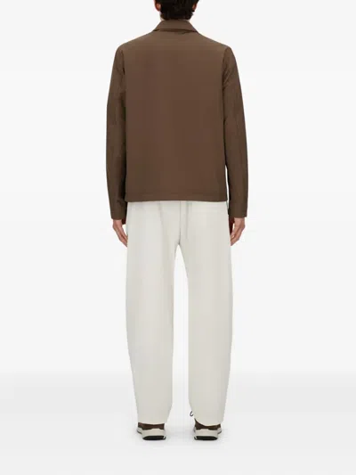 Herno Shacket In Crinkle Nylon In Brown