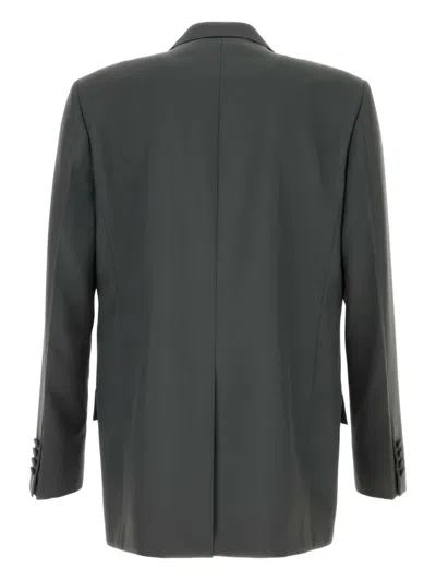 Gucci Grey Double-breasted Blazer In Multi