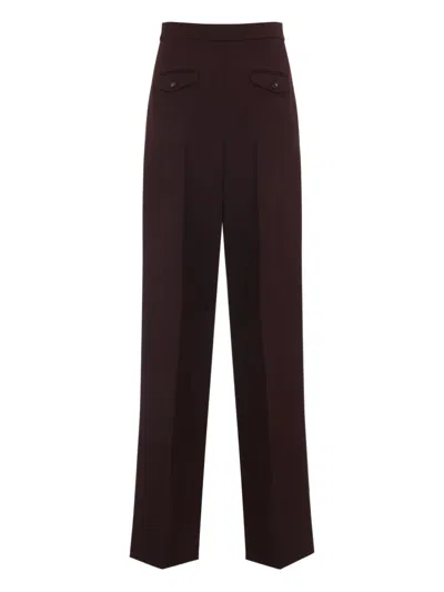 Chloé Suits Pant With Waist Pleats Trousers Bordeaux In Burgundy