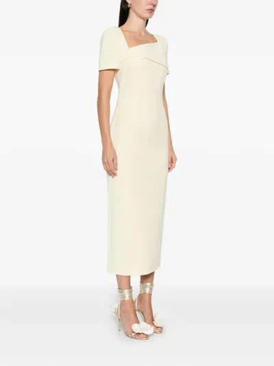 Roland Mouret Square-neck Twisted Maxi Dress In Animal Print