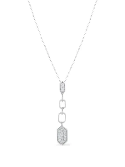 Pre-owned Lb Exclusive 14k White Gold Diamond Pendant Necklace In Silver