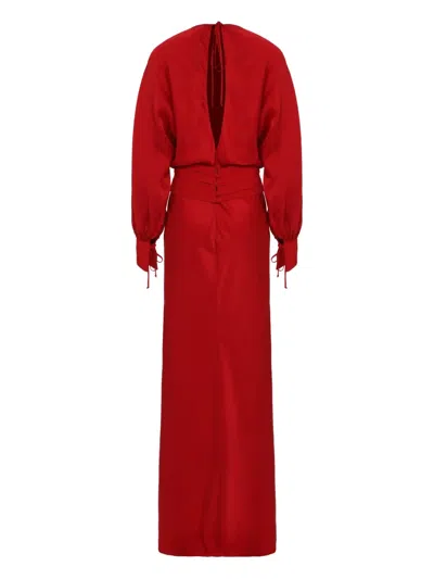 Les Filles D'eva Crew Neck Maxi Dress In Red