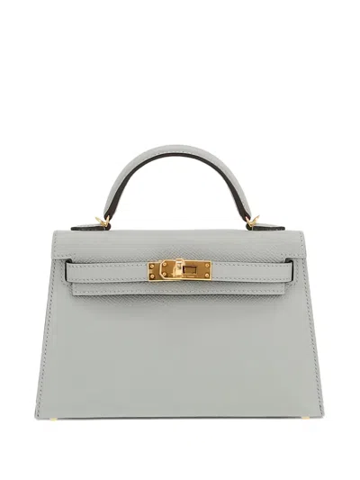 Pre-owned Hermes 2025 Kelly 20 Epsom Leather Tote Bag In Blue