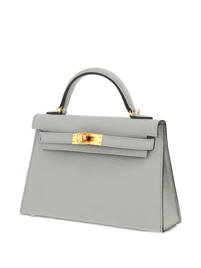 Pre-owned Hermes 2025 Kelly 20 Epsom Leather Tote Bag In Blue