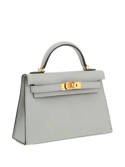 Pre-owned Hermes 2025 Kelly 20 Epsom Leather Tote Bag In Blue