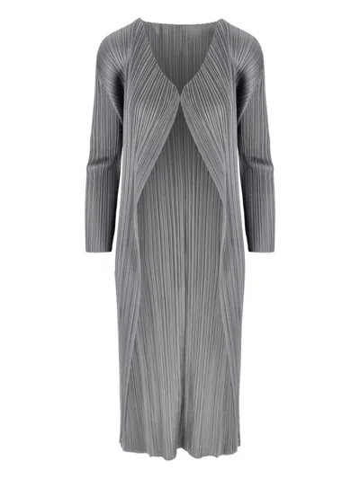 Issey Miyake Pleated Coat In Multi