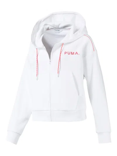 Puma Full-zip Chase Hoodie In White