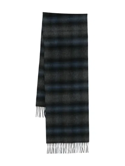 Begg X Co Fringed Plaid Scarf In Brown