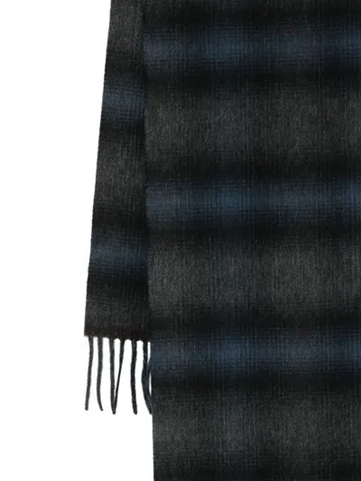Begg X Co Fringed Plaid Scarf In Brown