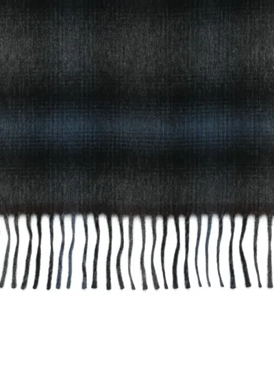 Begg X Co Fringed Plaid Scarf In Brown
