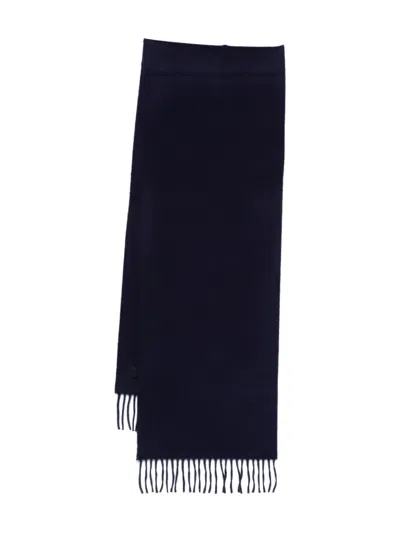 Begg X Co Plain Fringed Scarf In Blue