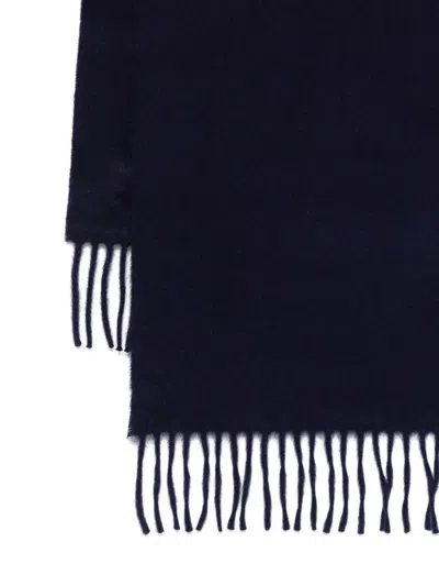 Begg X Co Plain Fringed Scarf In Blue