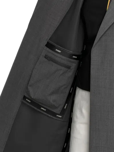 K-way Jorance Belted Coat In Gray