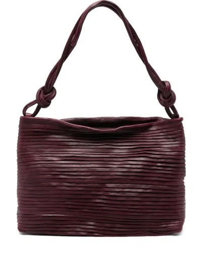 Sommet Pleated Knot Shoulder Bag In Red