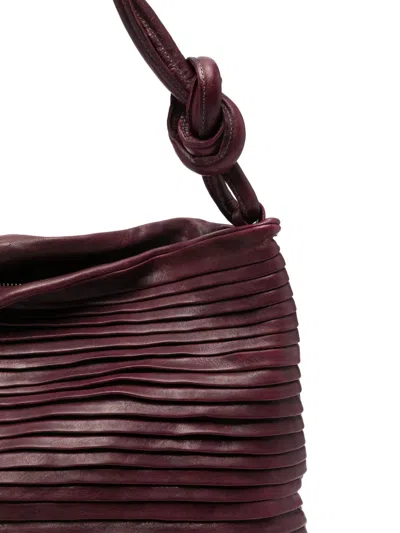 Sommet Pleated Knot Shoulder Bag In Red