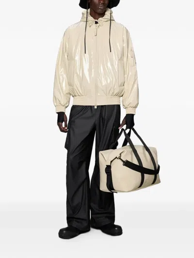 Rains Zipped Hooded Jacket In White