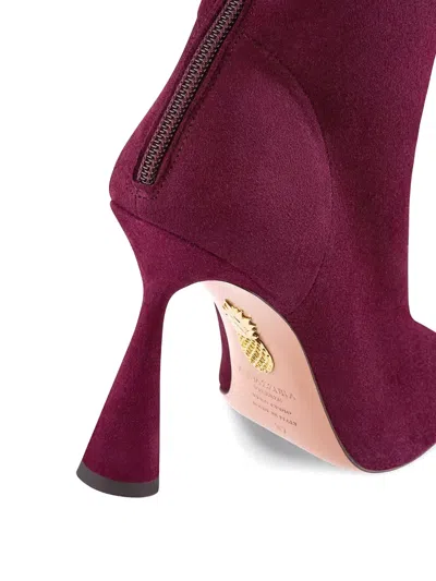 Aquazzura 95mm Amore Zip-fastening Heeled Boots In Purple