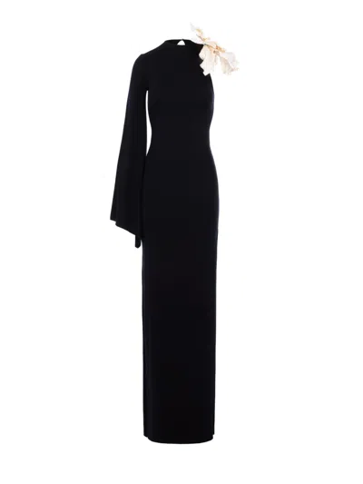 Manurí Dina Darling One-shoulder Maxi Dress In Black
