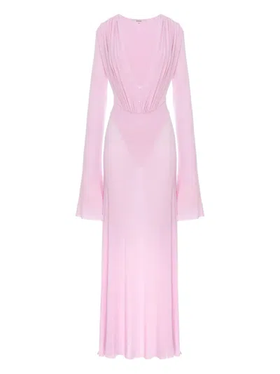 Manurí Suki Draped Long Dress In Pink
