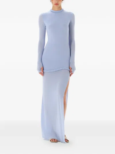 Manurí Nora Braided-detail Maxi Dress In Blue