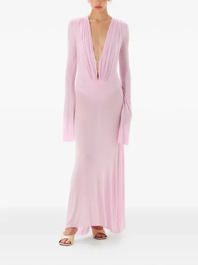 Manurí Suki Draped Long Dress In Pink