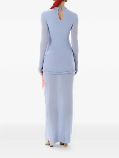 Manurí Nora Braided-detail Maxi Dress In Blue