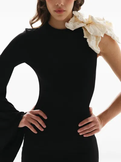 Manurí Dina Darling One-shoulder Maxi Dress In Black