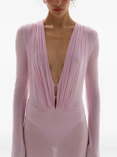 Manurí Suki Draped Long Dress In Pink