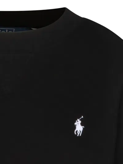 Polo Ralph Lauren Logo-embroidery Crew-neck Sweater In Black