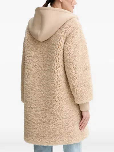 Marc O'polo Teddy-texture Hooded Coat In Brown