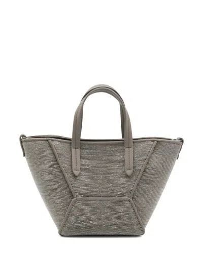 Brunello Cucinelli Embellished Tote Bag In Silver