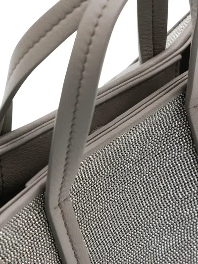 Brunello Cucinelli Embellished Tote Bag In Silver
