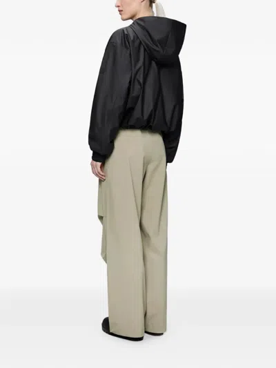 Rains Zipped Hooded Jacket In Black