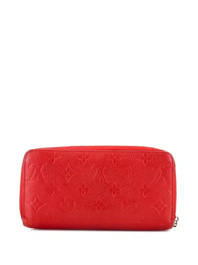 Pre-owned Louis Vuitton Zippy Wallet Monogram Empreinte Leather Small Wallets In Red