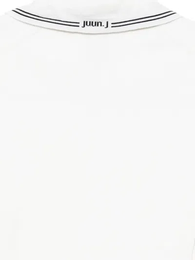 Juunj Knitted Zip Polo In White