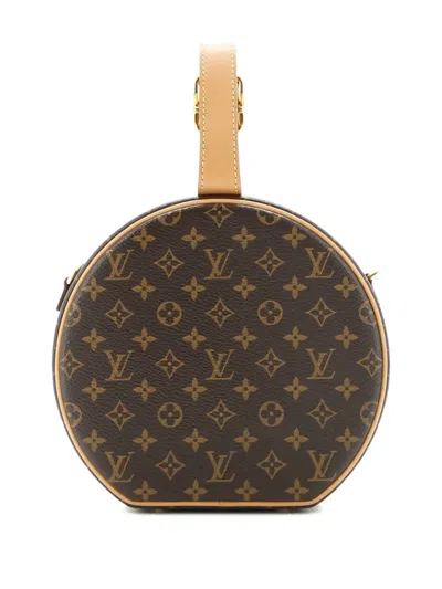 Pre-owned Louis Vuitton Petite Boite Chapeau Bag Monogram Canvas Crossbody Bag In Brown