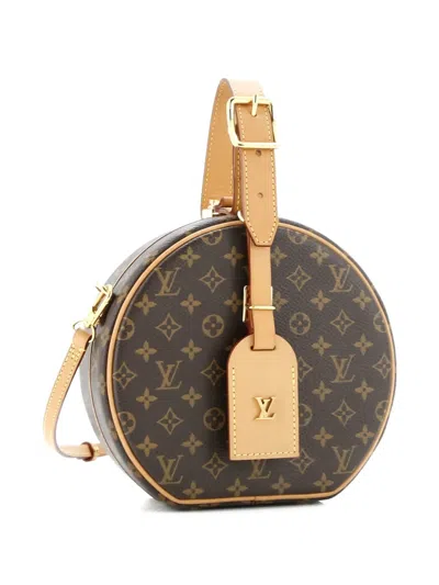 Pre-owned Louis Vuitton Petite Boite Chapeau Bag Monogram Canvas Crossbody Bag In Brown