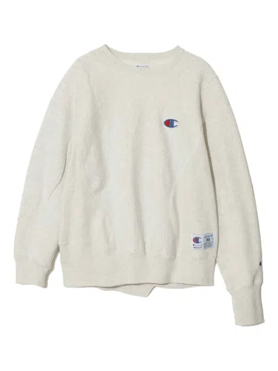 Undercover X Champion Uc2e1801-1 Curved Sweatshirt In Neutral
