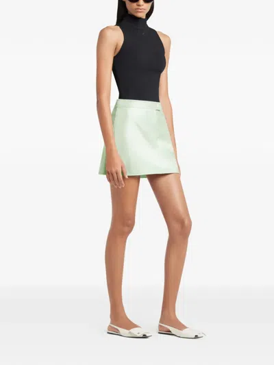 Courrèges Reedition Logo Mini Skirt In Green