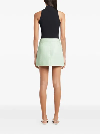 Courrèges Reedition Logo Mini Skirt In Green
