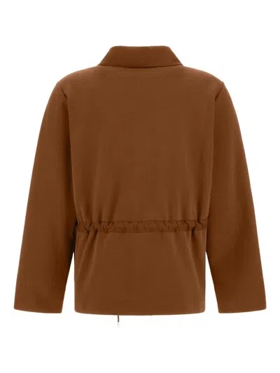 Herno Buttoned Pocket Top In Brown