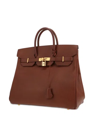 Pre-owned Hermes 1996 Haut À Courroies 32 Tote Bag In Brown