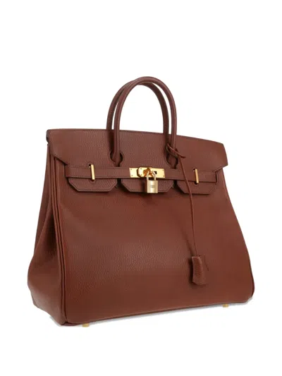 Pre-owned Hermes 1996 Haut À Courroies 32 Tote Bag In Brown