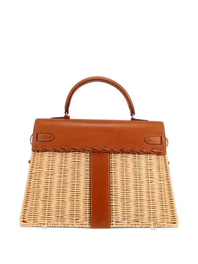 Pre-owned Hermes 2018 Kelly Picnic 35 Tote Bag In Neutral